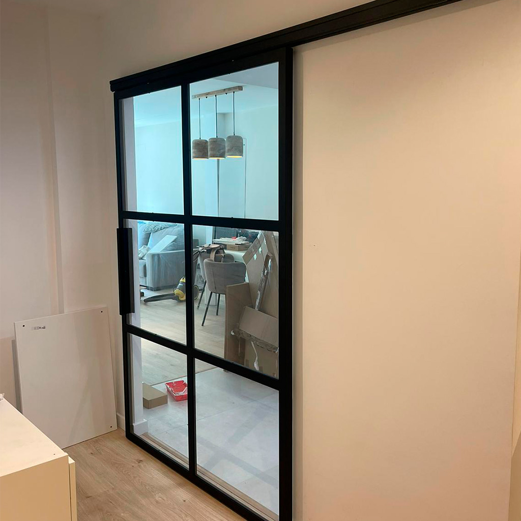 Puertas de hierro y cristal correderas